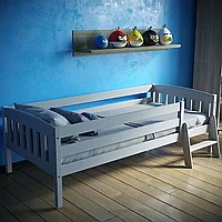 Кровать односпальная с бортиком и лестницей Эрни 90х200