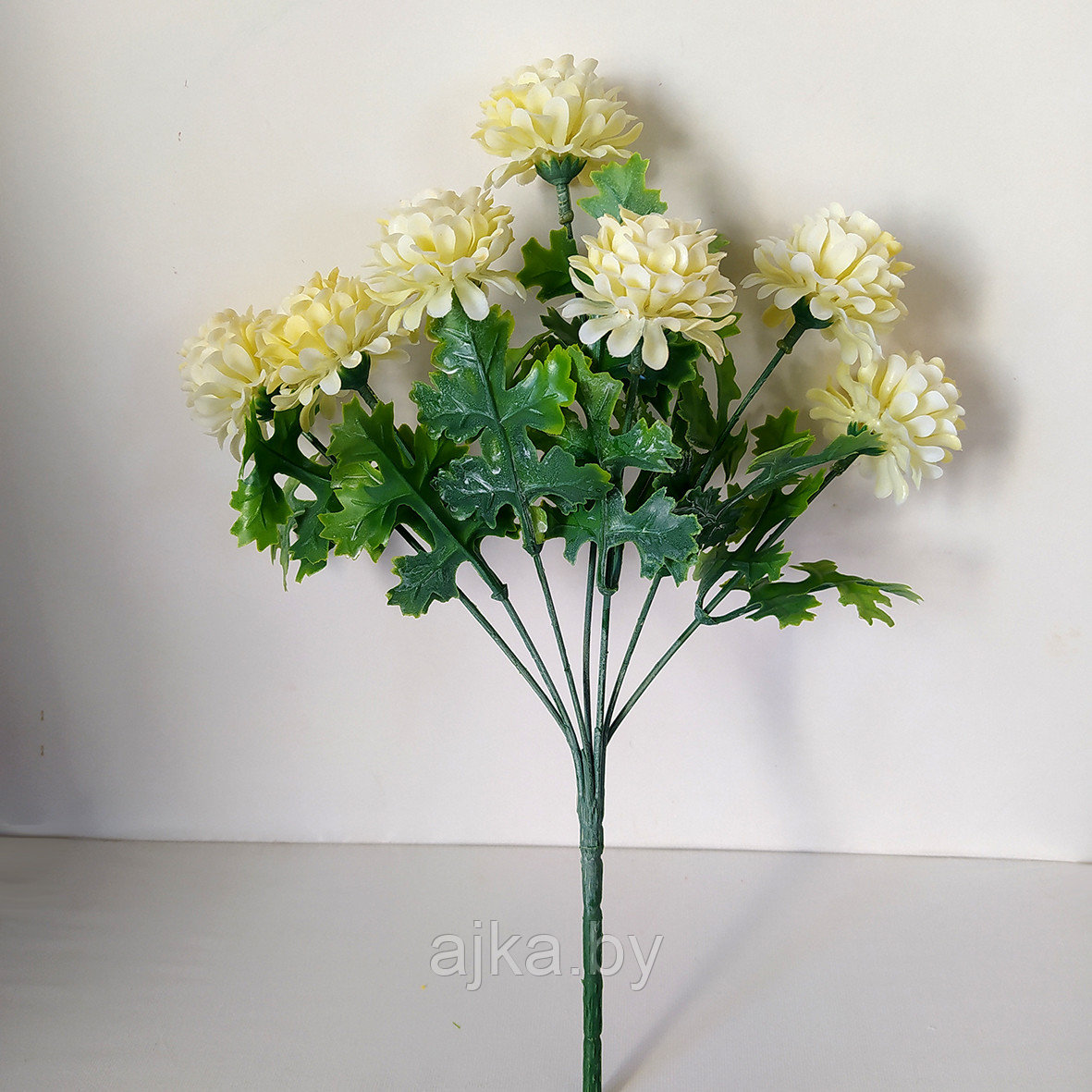 Букет пластиковый Хризантема 29 см, белый - фото 2 - id-p225426764