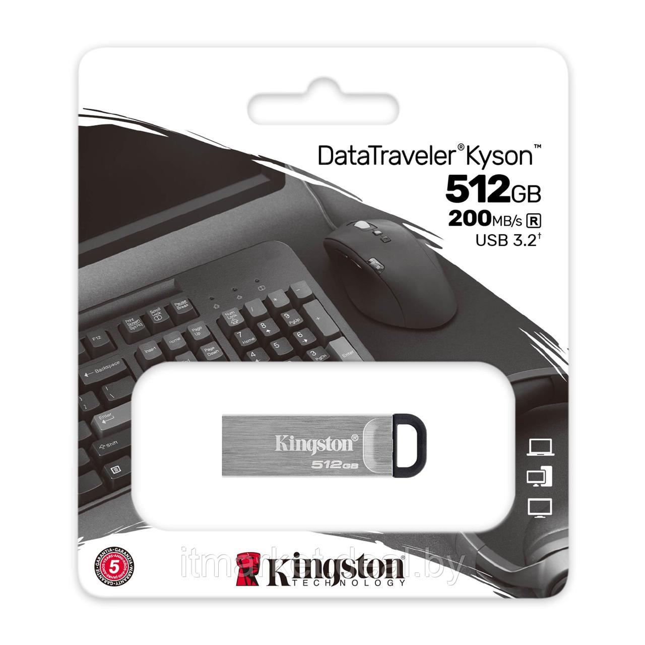 USB flash disk 512Gb Kingston DataTravel Kyson (DTKN/512GB) - фото 3 - id-p225426248