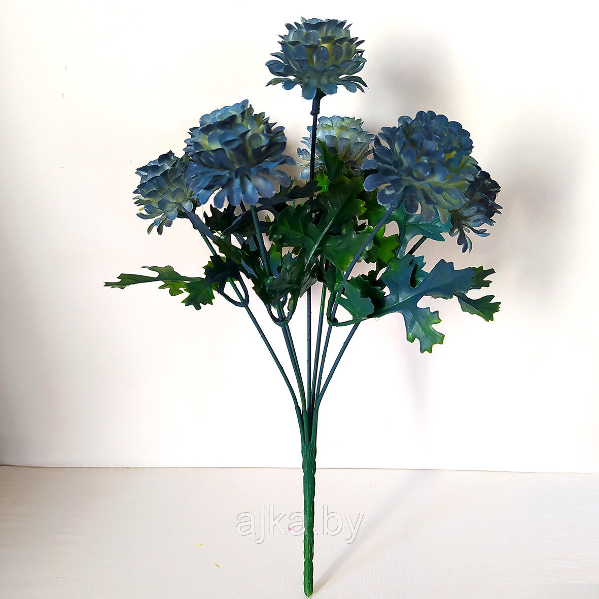 Букет пластиковый Хризантема 29 см, голубой - фото 2 - id-p225426769