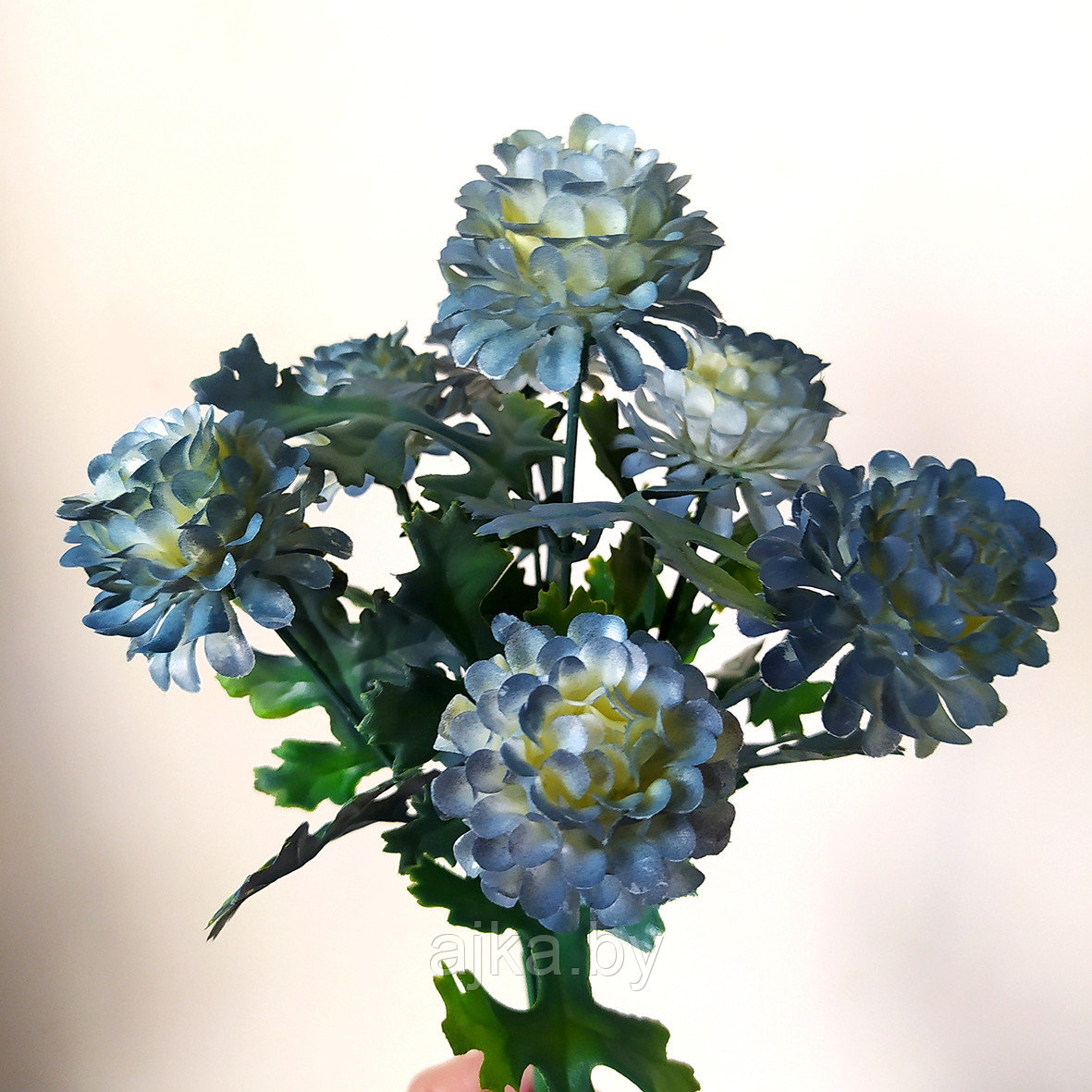 Букет пластиковый Хризантема 29 см, голубой - фото 1 - id-p225426769