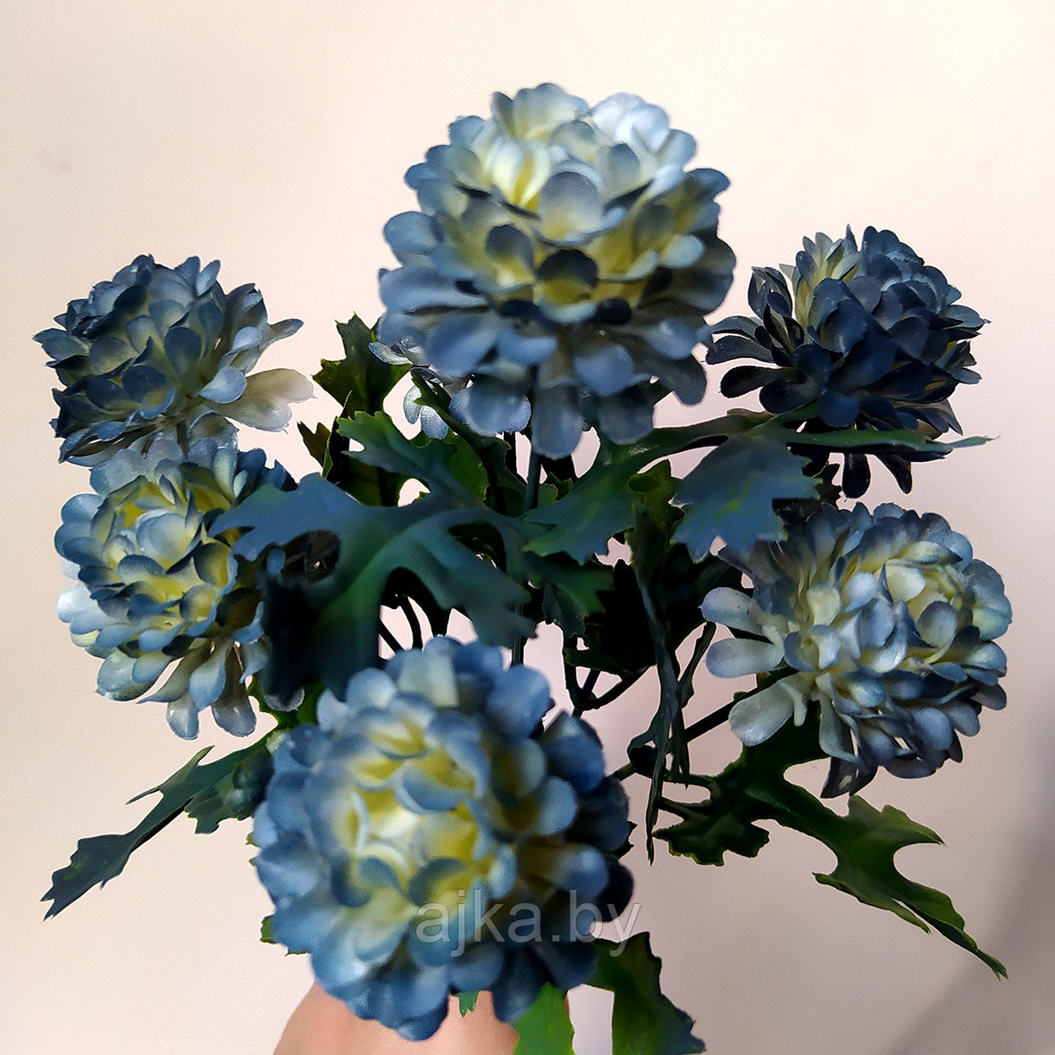 Букет пластиковый Хризантема 29 см, голубой - фото 6 - id-p225426769