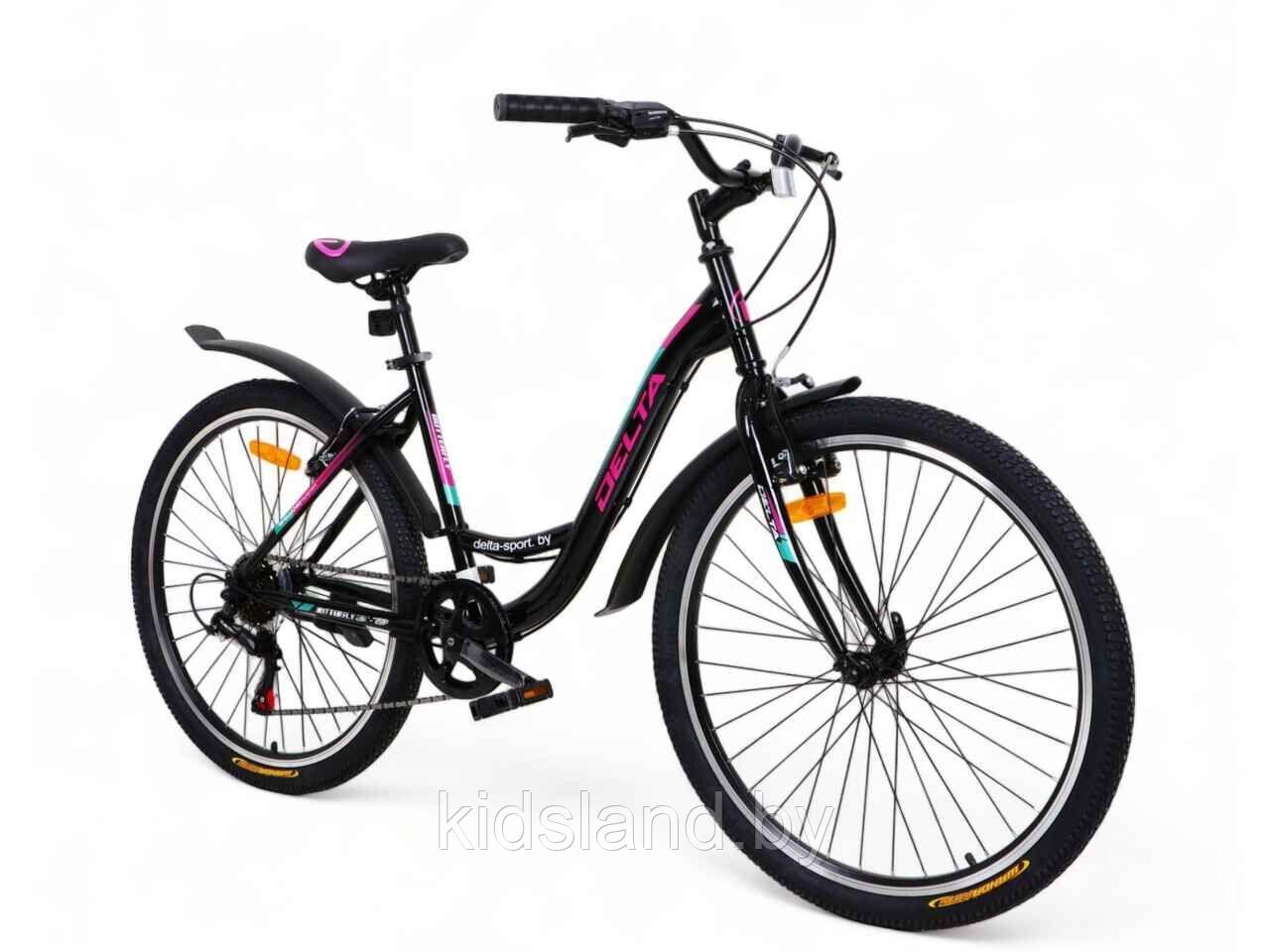 Велосипед DELTA Butterfly 26 (р16, черный/розовый, 2024) - фото 2 - id-p225426768