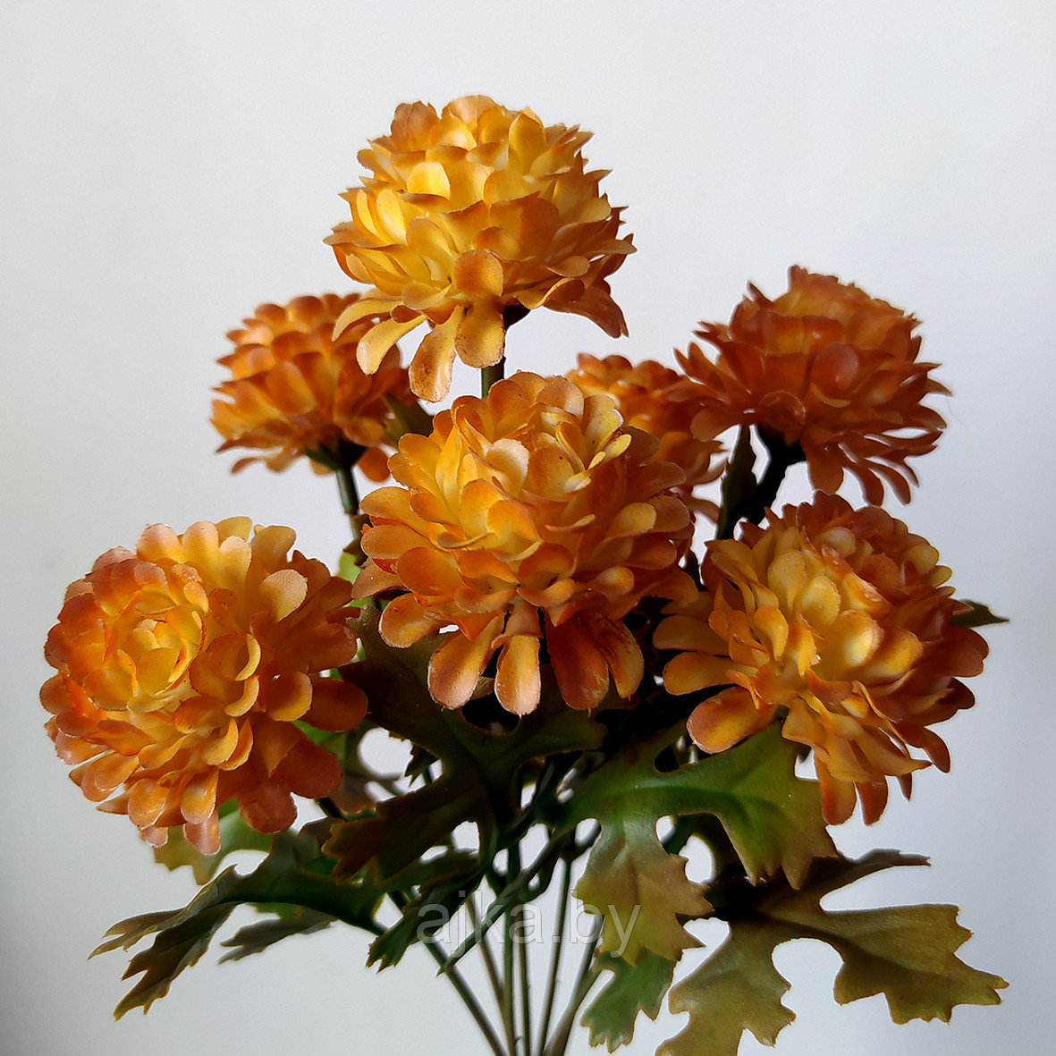 Букет пластиковый Хризантема 29 см, оранжевый - фото 1 - id-p225426848
