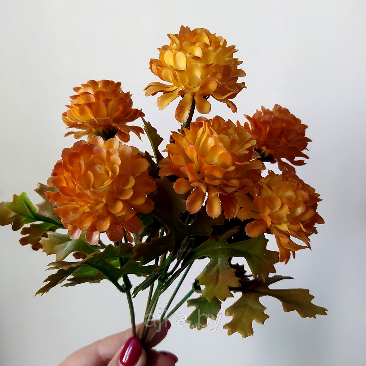 Букет пластиковый Хризантема 29 см, оранжевый - фото 10 - id-p225426848