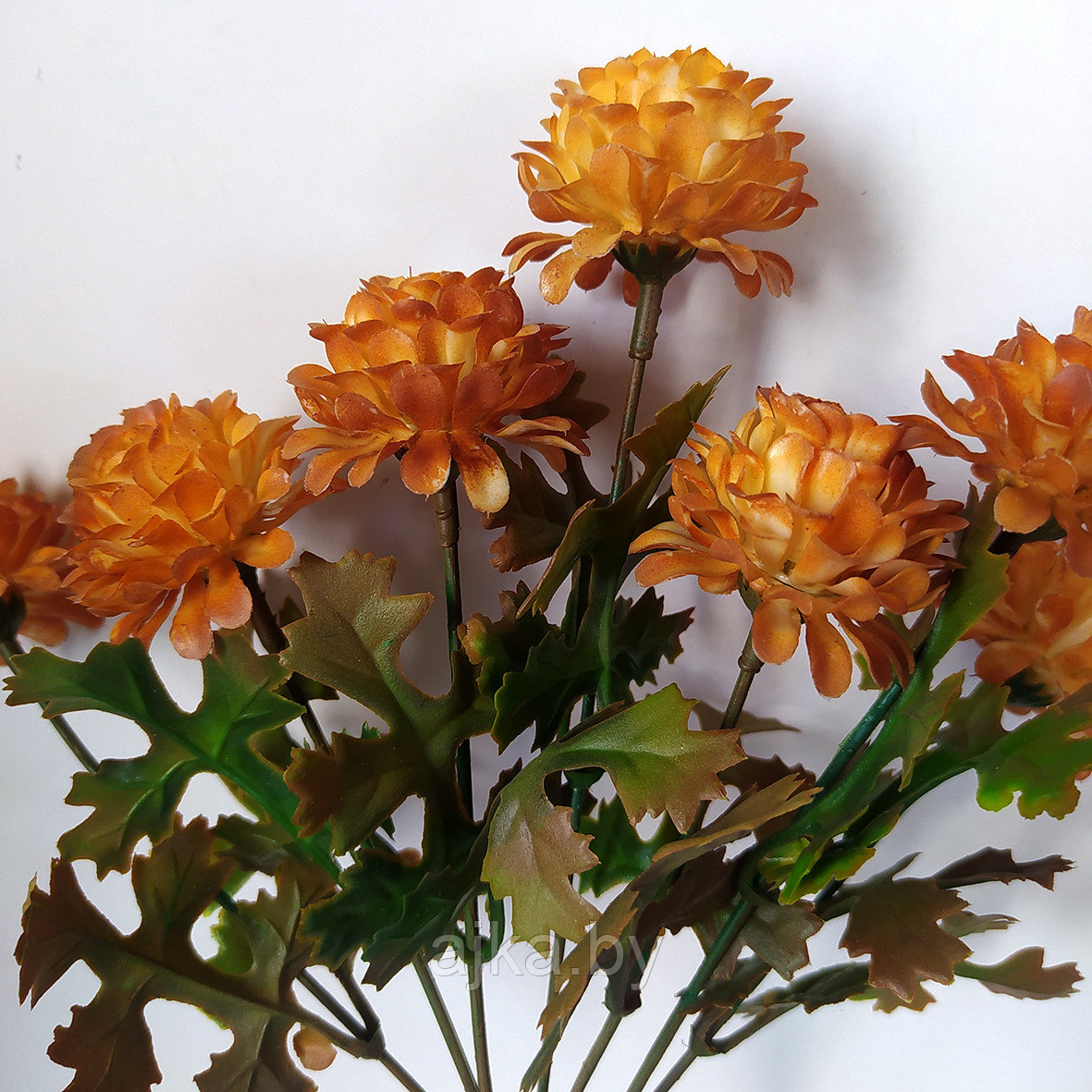 Букет пластиковый Хризантема 29 см, оранжевый - фото 7 - id-p225426848