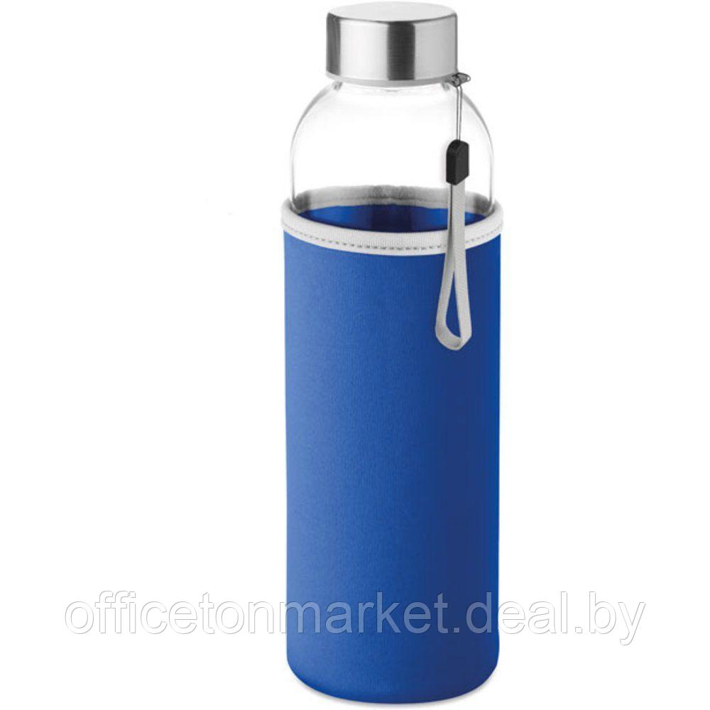 Бутылка для воды "Utah glass", стекло, металл, 500 мл, королевский синий - фото 1 - id-p222841723
