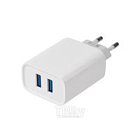 Сетевое зарядное устройство для iPhone/iPad 2 x USB, 5V, 2.4 A, белое REXANT 16-0276