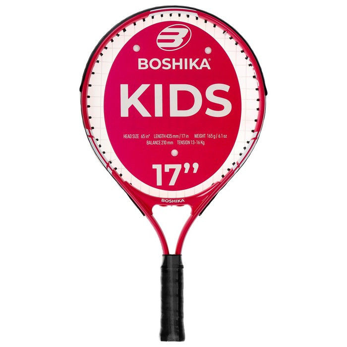 Ракетка для большого тенниса детская BOSHIKA KIDS, алюминий, 17'', цвет розовый - фото 1 - id-p225427009