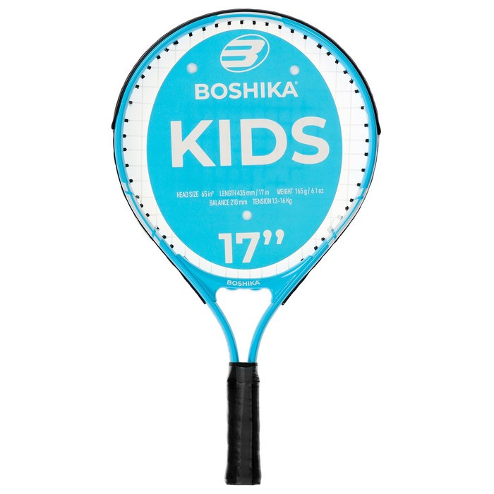 Ракетка для большого тенниса детская BOSHIKA KIDS, алюминий, 17'', цвет голубой - фото 1 - id-p225427010