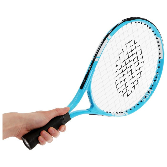 Ракетка для большого тенниса детская BOSHIKA KIDS, алюминий, 17'', цвет голубой - фото 3 - id-p225427010