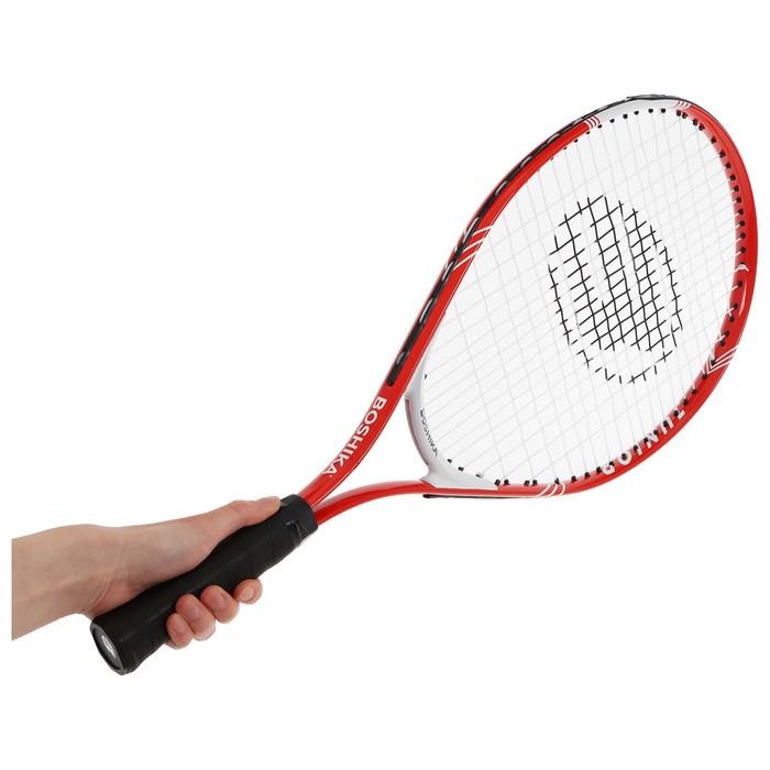 Ракетка для большого тенниса детская BOSHIKA JUNIOR, алюминий, 23'', цвет красный - фото 3 - id-p225427012