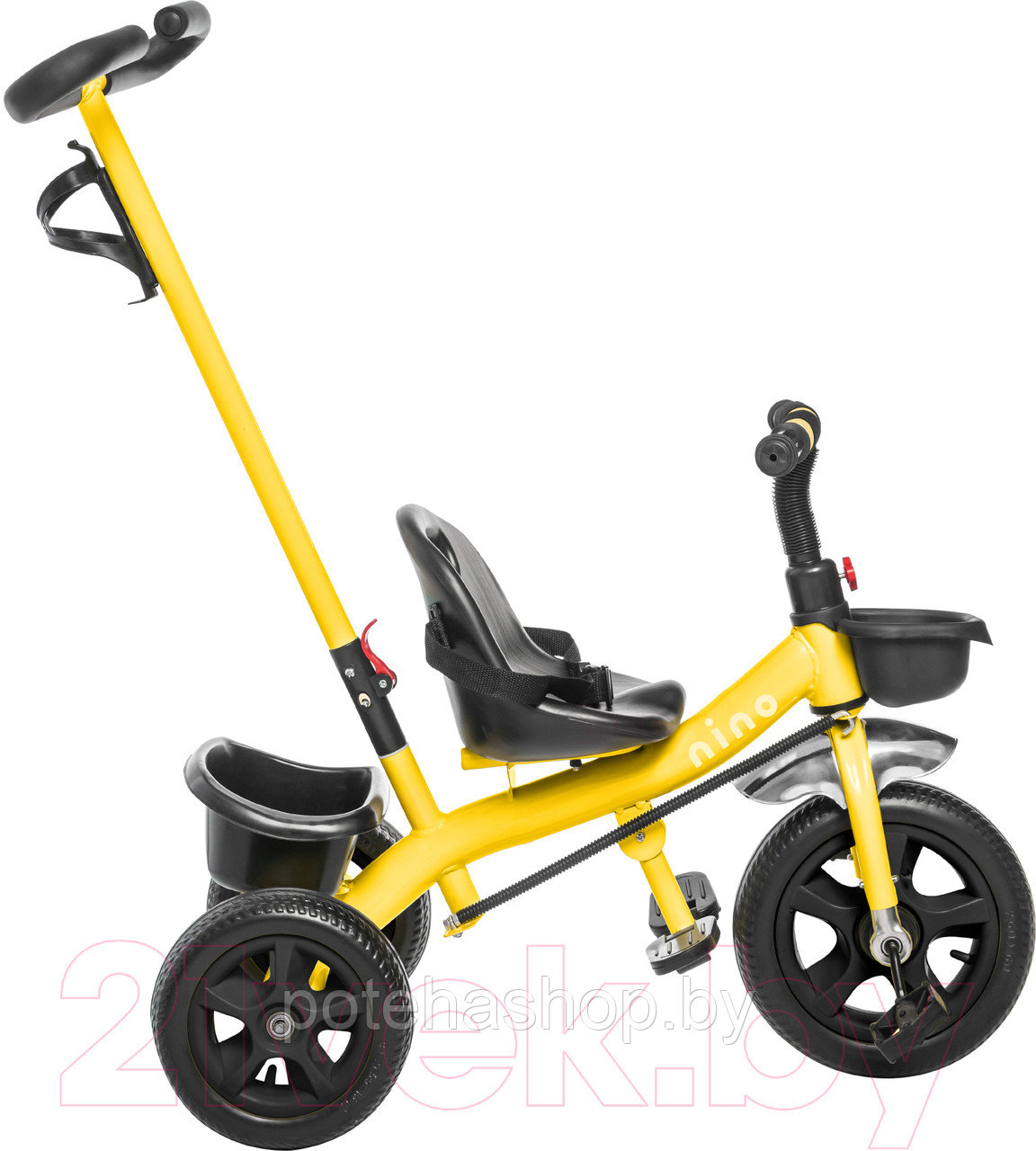 Трехколесный велосипед с ручкой NINO Comfort Plus (желтый) - фото 2 - id-p225427018