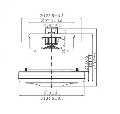 Двигатель (турбина) для пылесоса 1800W 220V, VC0733W TITAN - фото 3 - id-p225427088