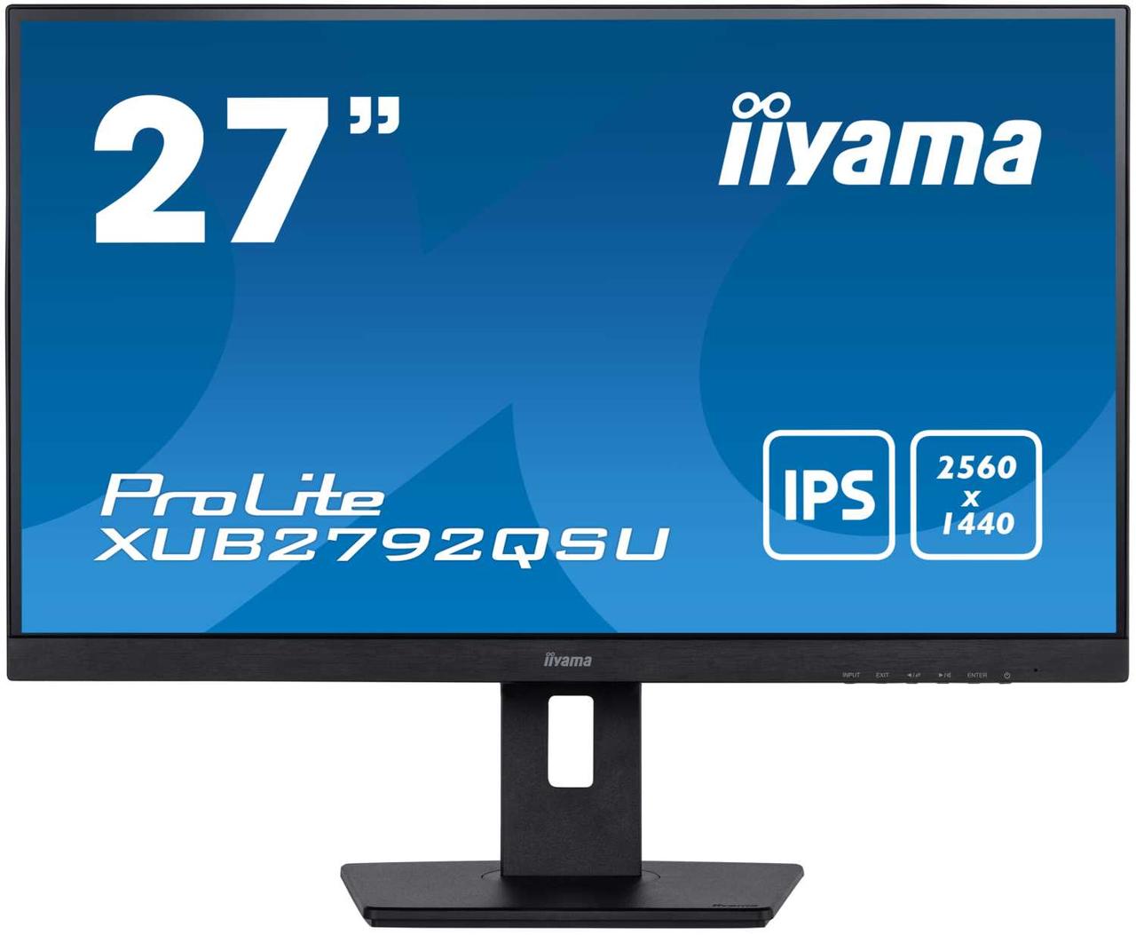 Монитор Iiyama 27" XUB2792QSU-B5 черный IPS LED 5ms 16:9 DVI HDMI M/M матовая HAS Piv 1000:1 350cd 178гр/178гр - фото 1 - id-p225427213