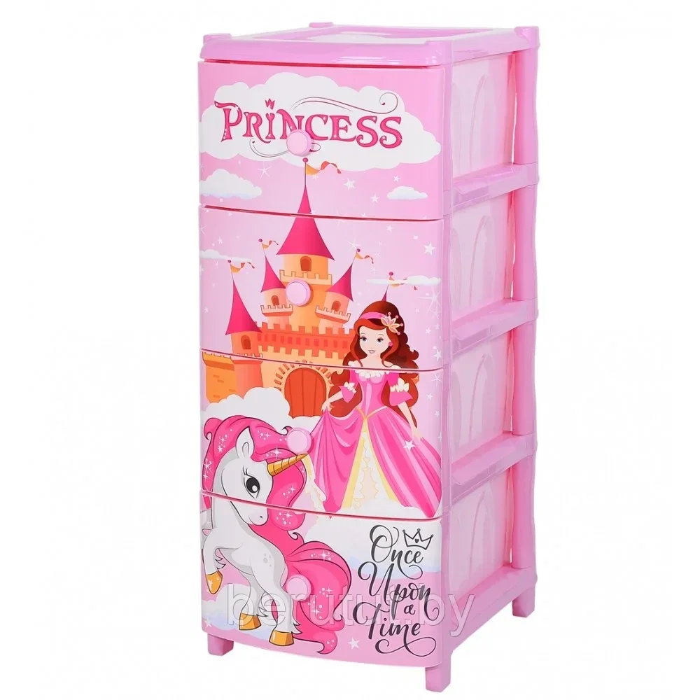 Комод с ящиками пластиковый Замок с принцессой - фото 1 - id-p225427204