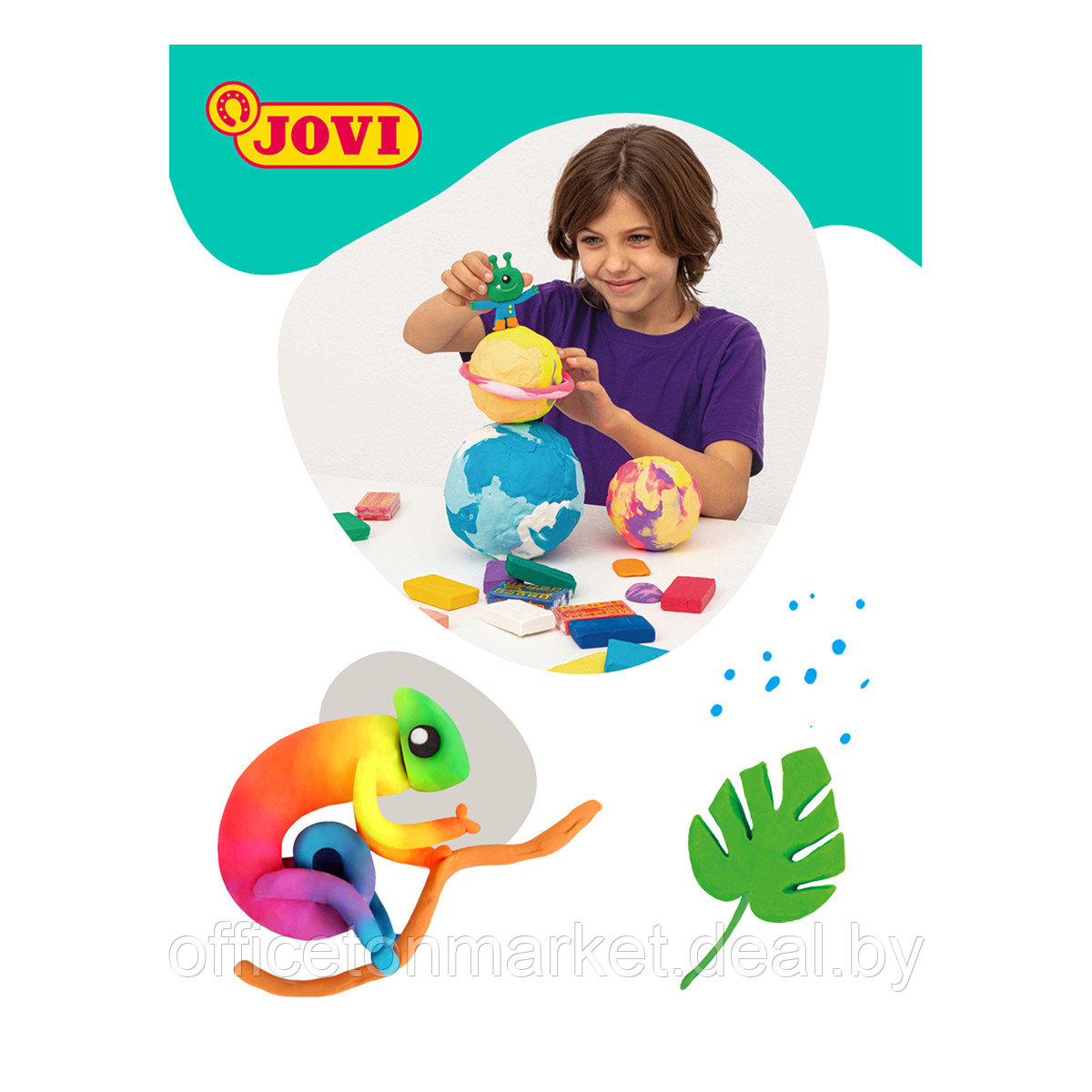 Пластилин для детской лепки "JOVI", 6 цветов, неон, растительный - фото 1 - id-p225426078