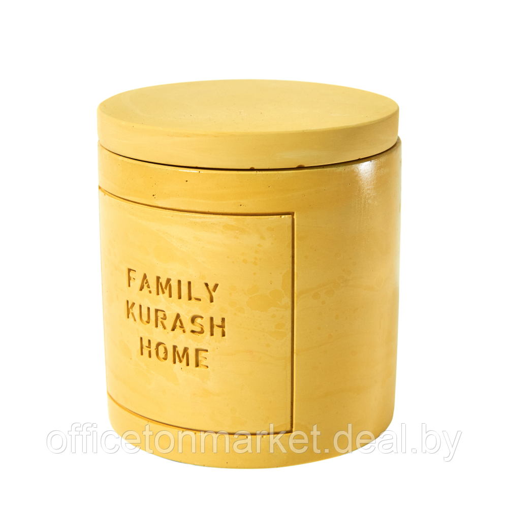 Свеча декоративная со спичками "Family Kurash Home Круг", ароматизированная, желтый - фото 2 - id-p225426105