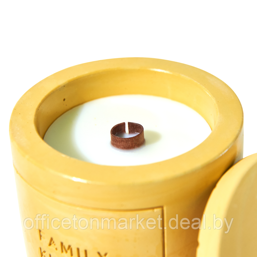 Свеча декоративная со спичками "Family Kurash Home Круг", ароматизированная, желтый - фото 4 - id-p225426105