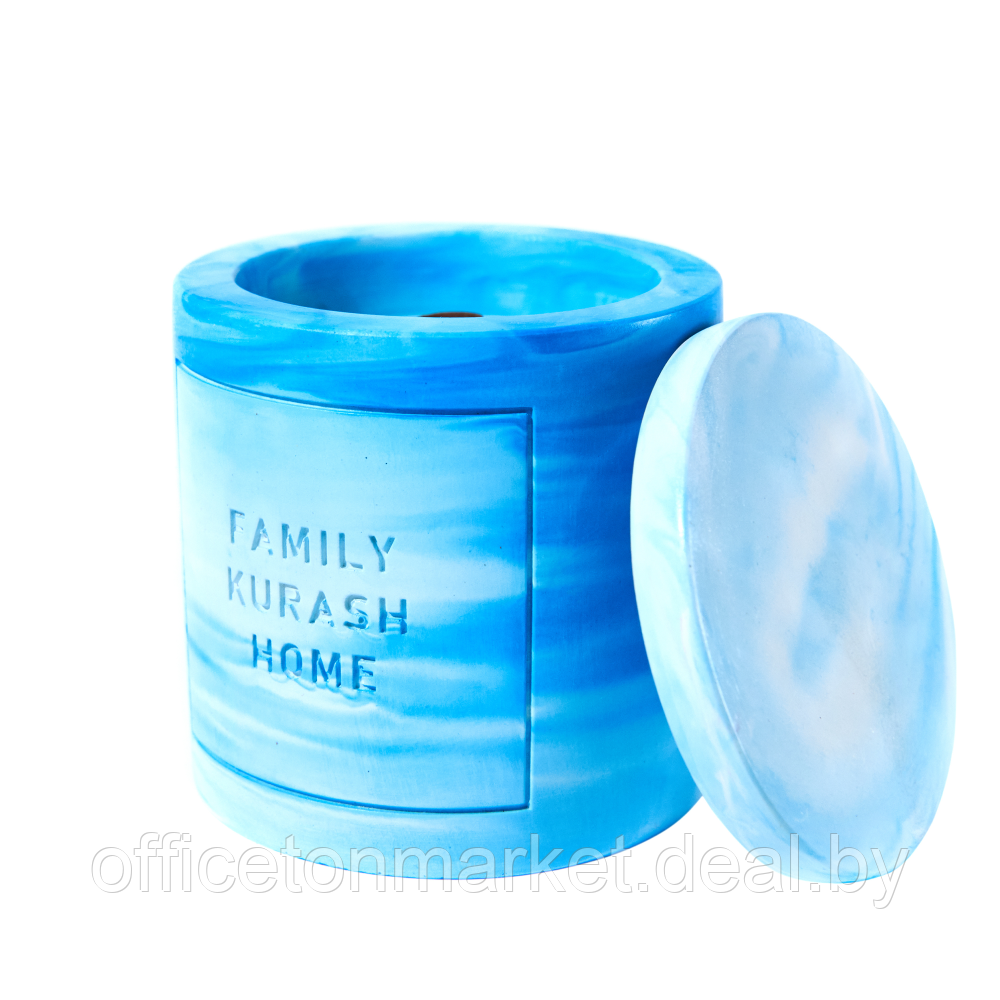Свеча декоративная "Family Kurash Home Круг", ароматизированная, голубой - фото 2 - id-p225426106