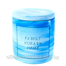 Свеча декоративная со спичками "Family Kurash Home Круг", ароматизированная, голубой