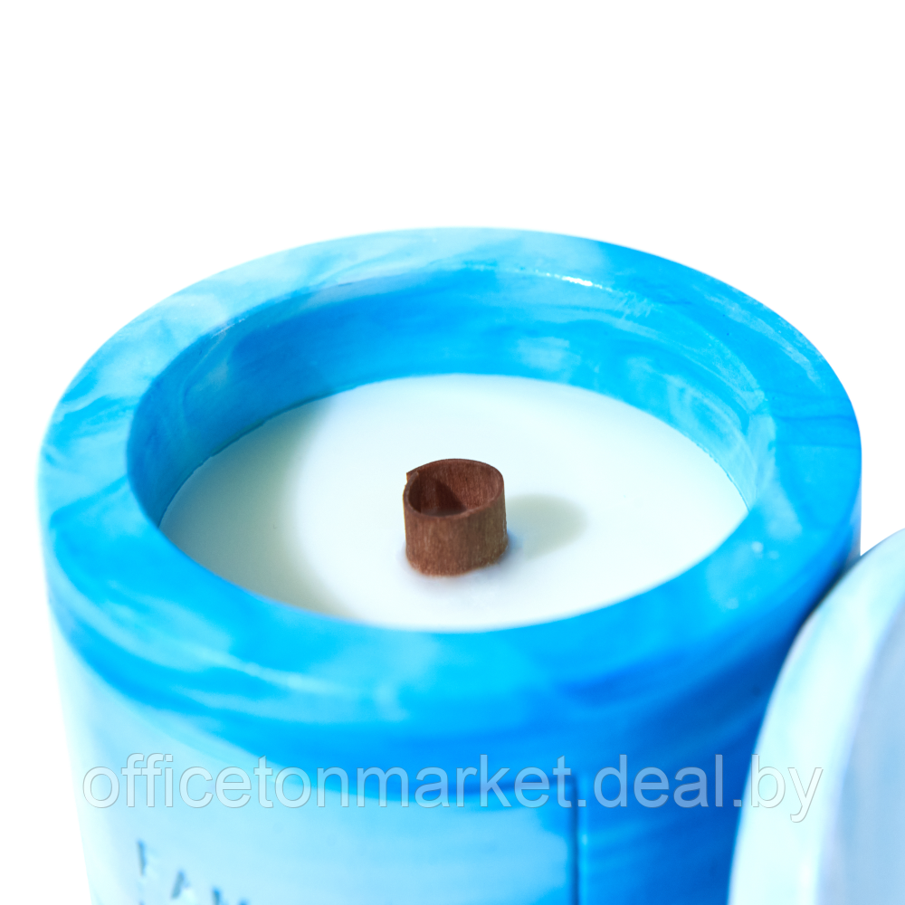 Свеча декоративная со спичками "Family Kurash Home Круг", ароматизированная, голубой - фото 4 - id-p225426107