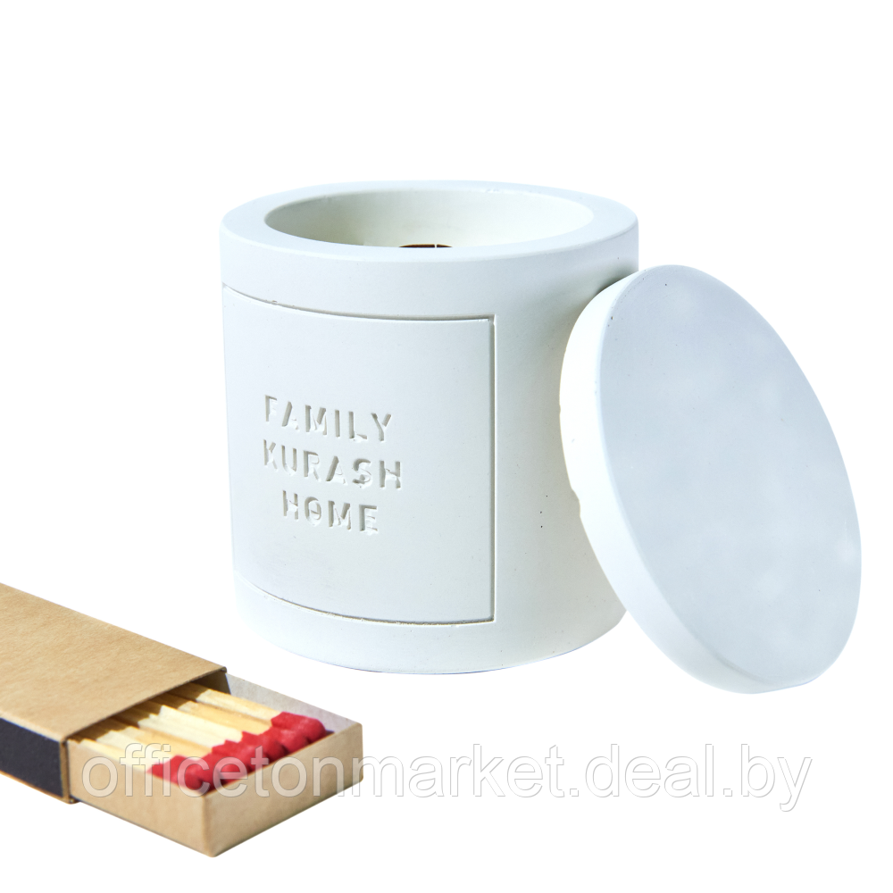 Свеча декоративная со спичками "Family Kurash Home Круг", ароматизированная, белый - фото 7 - id-p225426109