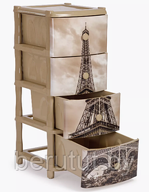 Комод с ящиками пластиковый Эйфелева башня