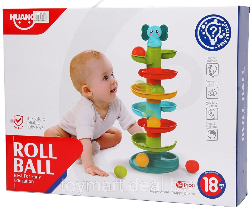 Развивающая игрушка - башня с шариками Roll Ball, Huanger HE0293 - фото 8 - id-p163104794