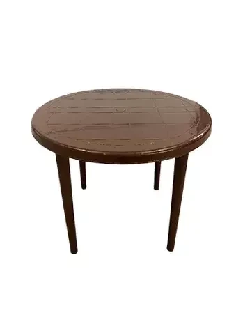 Пластиковый круглый стол БИМАпласт (коричневый) - фото 1 - id-p225427593