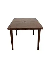 Пластиковый квадратный стол БИМАпласт (коричневый)