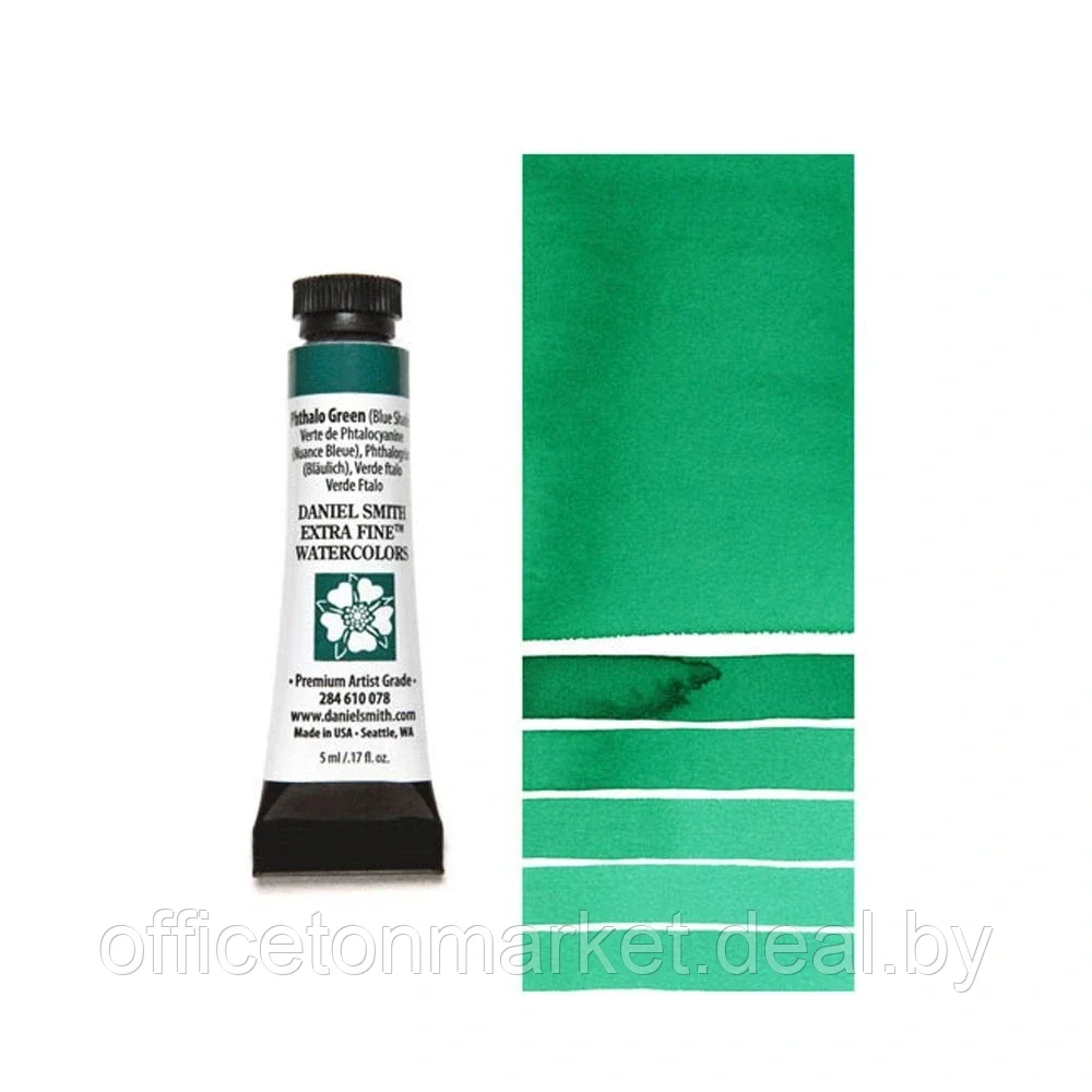 Краски акварельные "Daniel Smith", зеленый ФЦ (голубая тень), 5 мл, туба