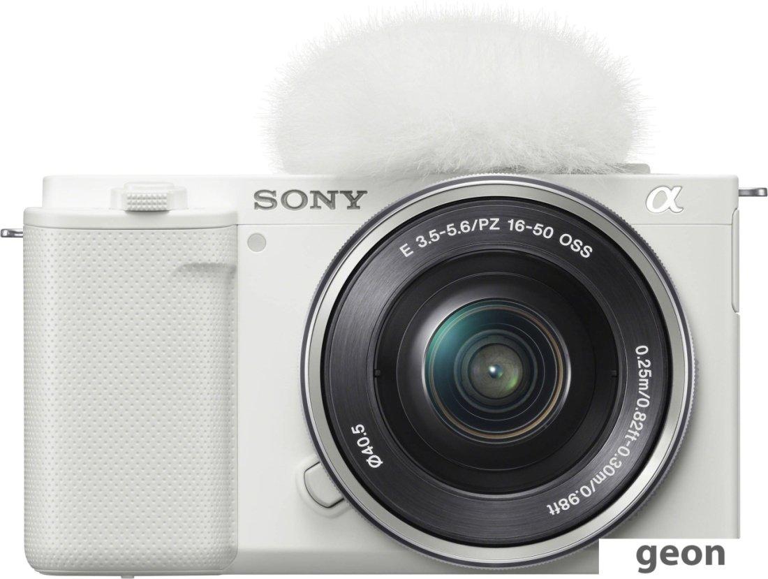Беззеркальный фотоаппарат Sony ZV-E10L Kit 16-50mm (белый) - фото 1 - id-p225427969