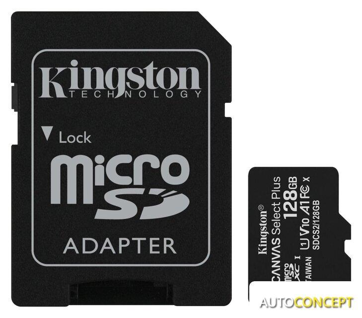 Карта памяти Kingston Canvas Select Plus microSDXC 128GB (с адаптером) - фото 1 - id-p222339799