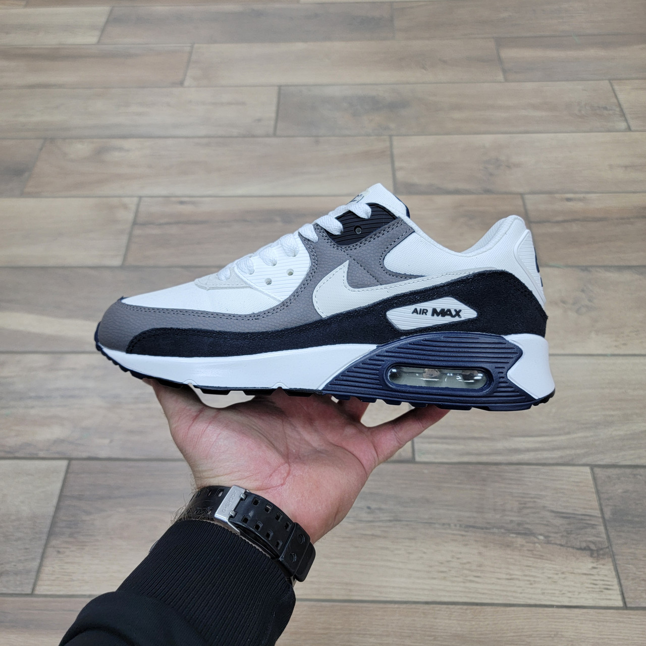 Кроссовки Nike Air Max 90 White Gray Blue - фото 1 - id-p225401989