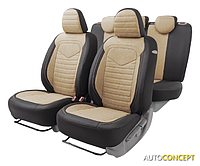 Комплект чехлов для сидений Autoprofi Linen LIN-1505 (черный/бежевый)