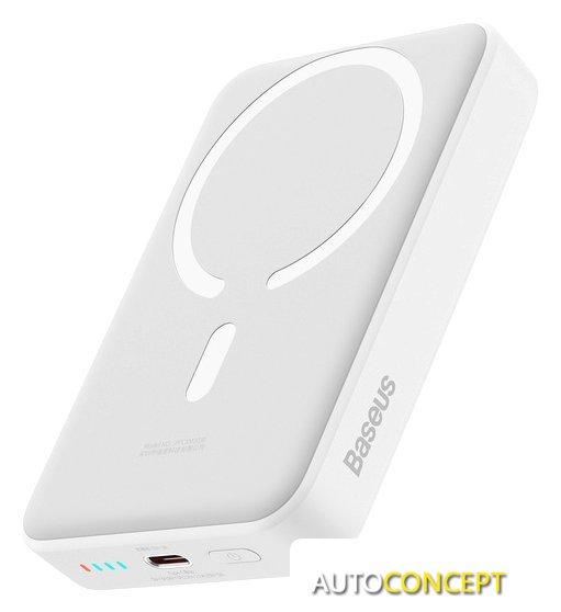 Внешний аккумулятор Baseus Magnetic Mini Wireless Fast Charge Power Bank 30W 10000mAh (белый) - фото 1 - id-p213198379