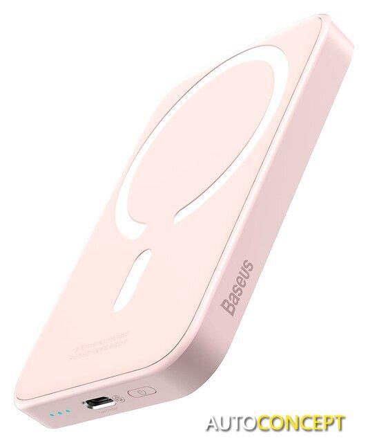 Внешний аккумулятор Baseus Magnetic Mini Wireless Fast Charging Power Bank 20W 6000mAh (розовый) - фото 1 - id-p213198397