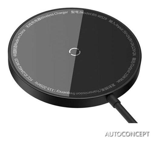 Беспроводное зарядное Baseus Simple Mini3 Magnetic Wireless Charger 15W CCJJ040001 (черный) - фото 1 - id-p213197542