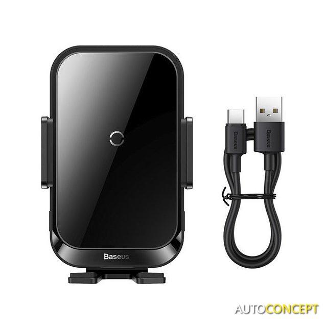 Держатель для смартфона Baseus Halo Electric Wireless Charging Car Mount 15W SUDD000001 (черный) - фото 2 - id-p213198189
