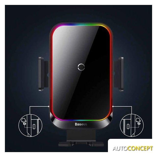 Держатель для смартфона Baseus Halo Electric Wireless Charging Car Mount 15W SUDD000001 (черный) - фото 3 - id-p213198189