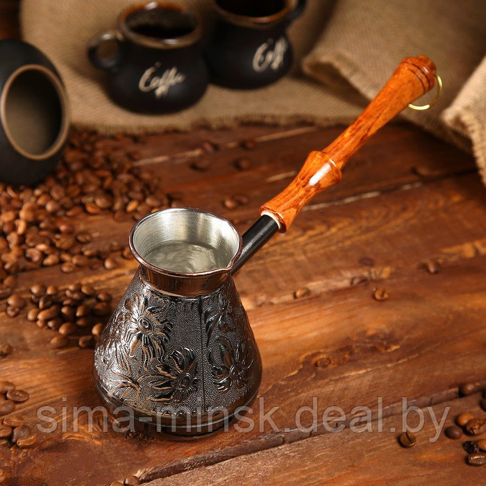 Турка для кофе медная «Ромашка», 0,4 л - фото 1 - id-p225429479