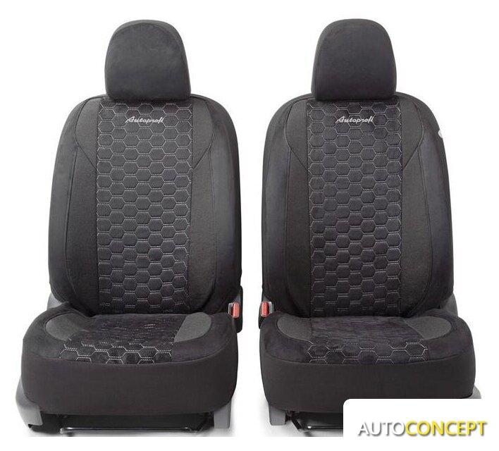 Комплект чехлов для сидений Autoprofi Alcantara ALC-1505 (черный/серый) - фото 2 - id-p213199076