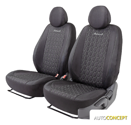 Комплект чехлов для сидений Autoprofi Verona VER-0405 (черный/серый) - фото 1 - id-p213199050