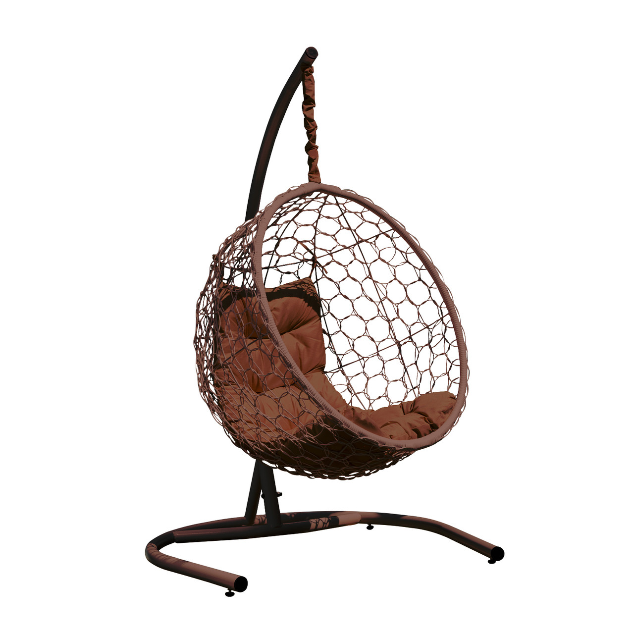Кресло-кокон подвесное «Либра» коричневое с подушкой - фото 3 - id-p225431498