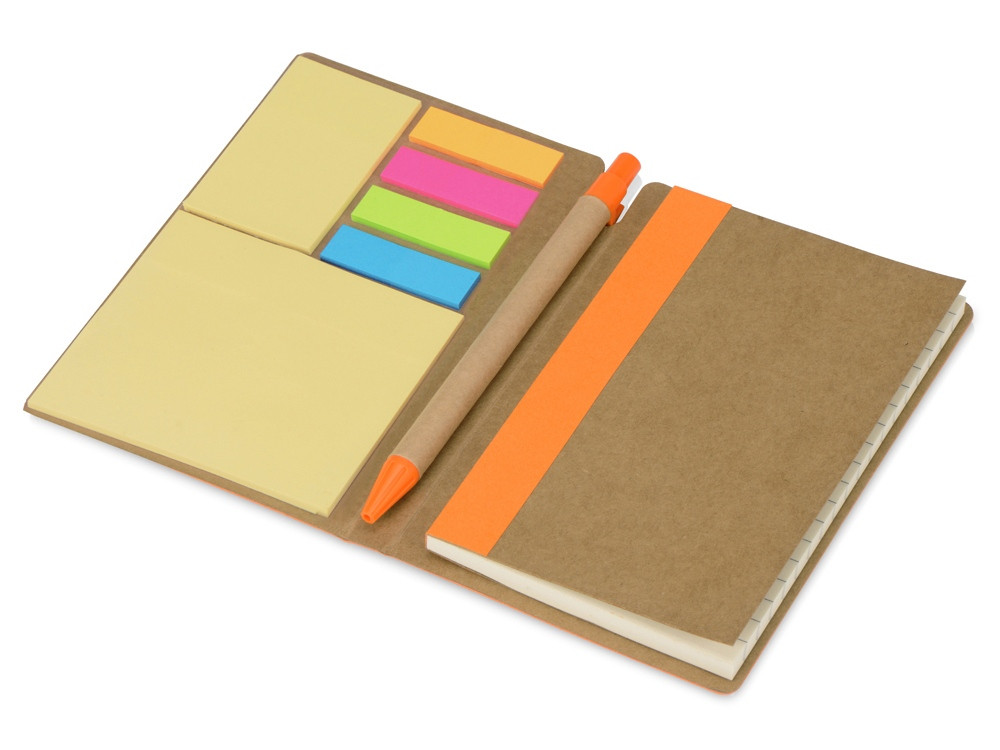 Набор стикеров А6 Write and stick с ручкой и блокнотом, оранжевый - фото 2 - id-p225431136