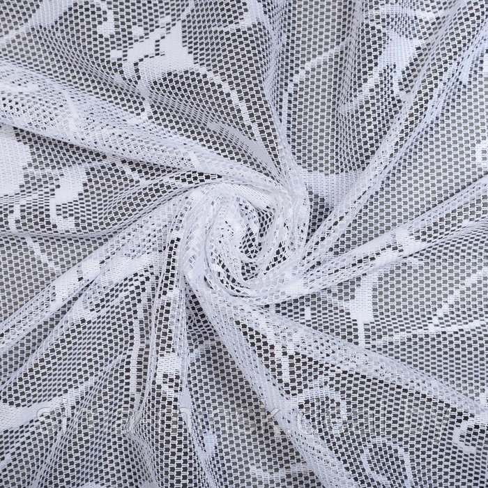 Тюль на шторной ленте, 145х250 см, цвет белый, 100% полиэстер - фото 3 - id-p225432036