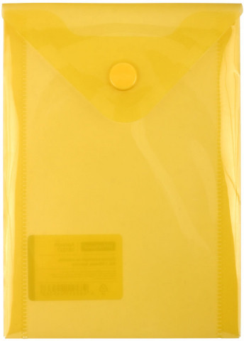 Папка-конверт пластиковая на кнопке OfficeSpace А6 толщина пластика 0,15 мм, желтая - фото 2 - id-p225433612