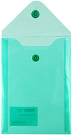 Папка-конверт пластиковая на кнопке OfficeSpace А6 толщина пластика 0,15 мм, зеленая