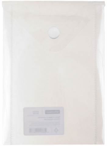 Папка-конверт пластиковая на кнопке OfficeSpace А6 толщина пластика 0,15 мм, прозрачная - фото 2 - id-p225433614